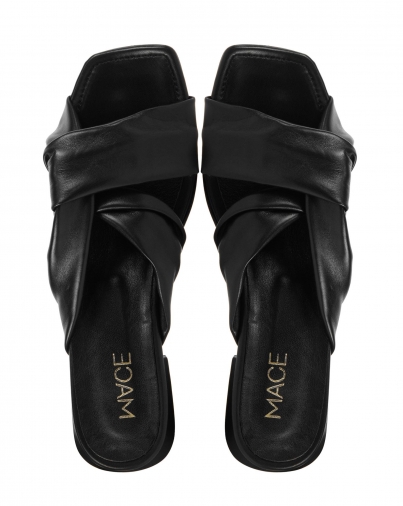 Mace Mace Dames Leren Slipper slippers Zwart | Van Zuilen Mode