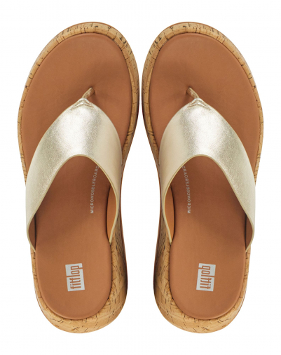 lexicon kapok bevind zich Fitflop Fitflop Dames Leren Dames Sli slippers Goud | Van Zuilen Mode