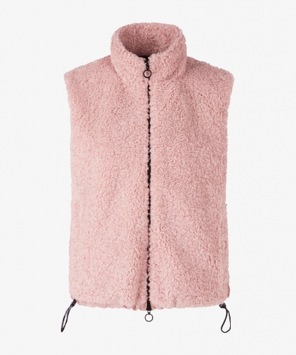 Marc Cain Franjevest roze gestippeld casual uitstraling Mode Vesten Franjevesten 