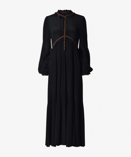 Dorothee Schumacher Wollen jurk zwart gestippeld casual uitstraling Mode Jurken Wollen jurken 
