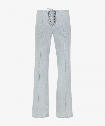 Rotate denim-laced-waist-pa