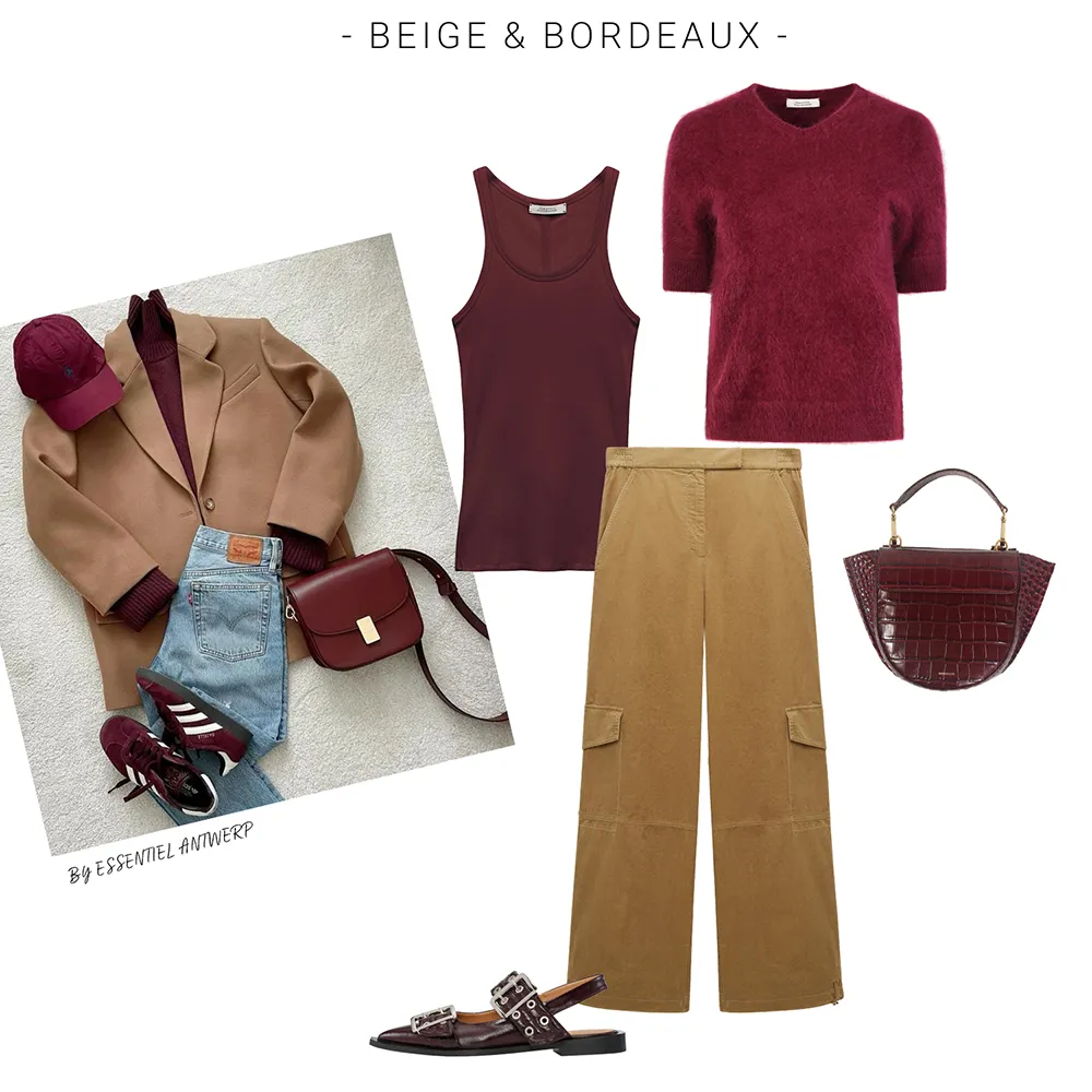 Beige & Bordeaux