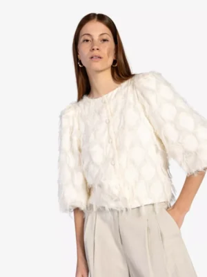 Aaiko Aaiko blouses & tunieken Evie fringe pes 482 Beige