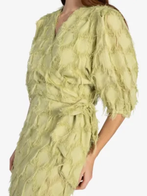 Aaiko Aaiko jurken Florica fringe pes 4 Groen