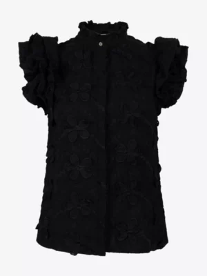Aaiko Aaiko blouses & tunieken Gezana embroidery vi Zwart