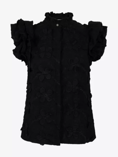Aaiko Aaiko blouses & tunieken Gezana embroidery vi Zwart