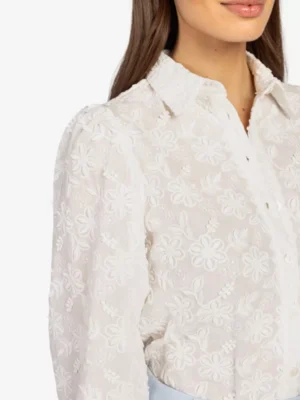 Aaiko Aaiko blouses & tunieken Lien long sleeve co Wit
