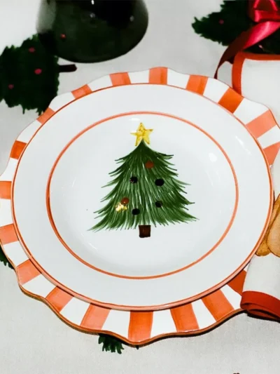 Anna + Nina Anna + Nina accessoires Candy cane scalloped Rood