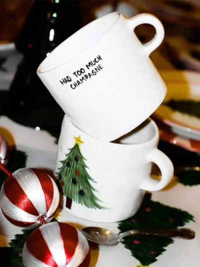 Anna + Nina Anna + Nina accessoires Christmas tree mug Wit