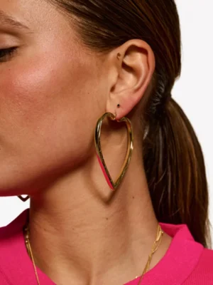 Anna + Nina Anna + Nina accessoires Funky love hoop earr Goud