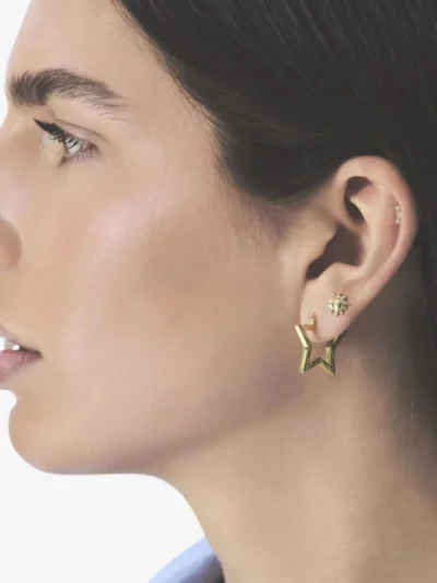 Anna + Nina Anna + Nina accessoires Funky star earrings Goud