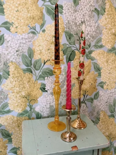 Anna + Nina Anna + Nina accessoires Leopard candle Bruin