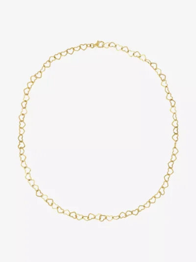 Anna + Nina Anna + Nina accessoires Linked hearts neckla Goud