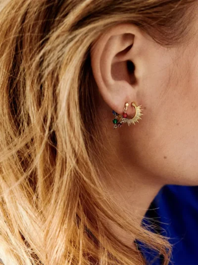 Anna + Nina Anna + Nina accessoires Rising sun earrings Goud