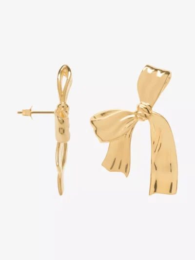 Anna + Nina Anna + Nina accessoires Single big bow stud Goud