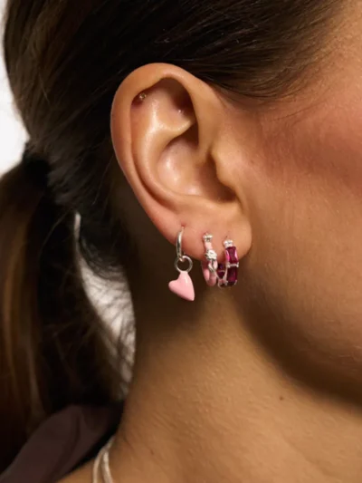 Anna + Nina Anna + Nina accessoires Single rose heart be Zilver