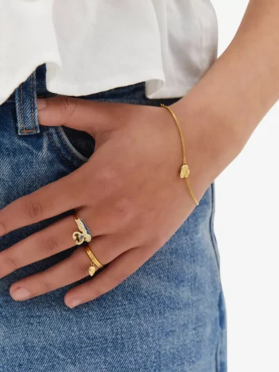 Anna + Nina Anna + Nina accessoires Soul flower bracelet Goud