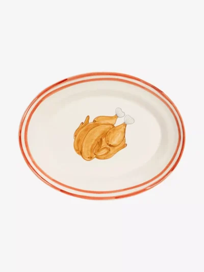 Anna + Nina Anna + Nina accessoires Turkey serving platt Wit