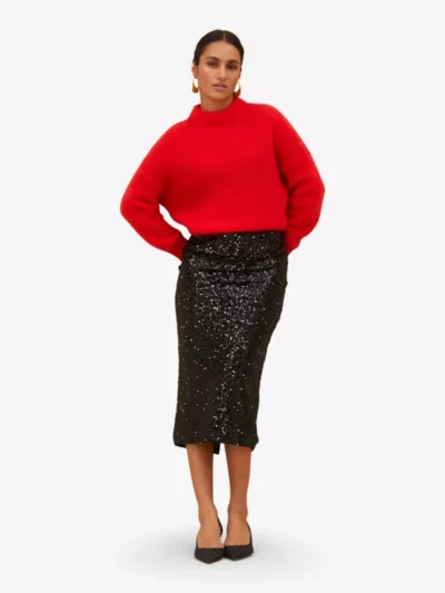 By-Bar By-Bar rokken Luca sequin skirt 24518113 Zwart
