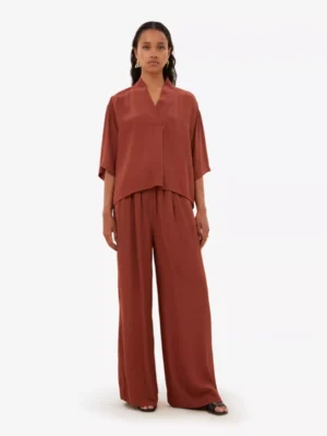By-Bar By-Bar blouses & tunieken Owen viscose blouse Bruin