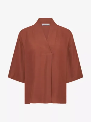 By-Bar By-Bar blouses & tunieken Owen viscose blouse Bruin