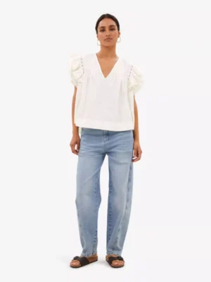 By-Bar By-Bar blouses & tunieken River poplin blouse Wit
