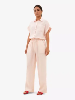 By-Bar By-Bar broeken Robyn linen pants Roze
