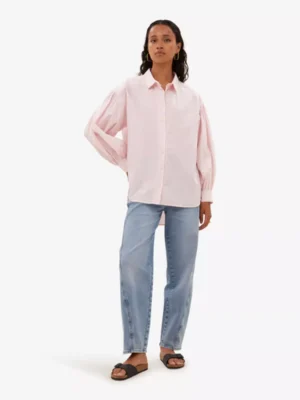 By-Bar By-Bar blouses & tunieken Sarah pink pinstripe Roze
