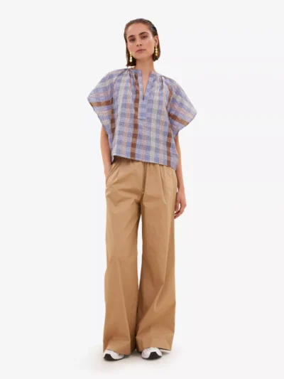 By-Bar By-Bar blouses & tunieken Vina check blouse Blauw