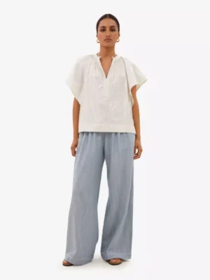 By-Bar By-Bar blouses & tunieken Vina lurex blouse Zilver