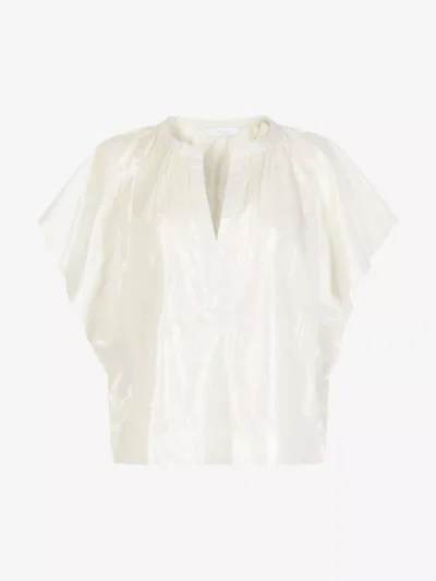 By-Bar By-Bar blouses & tunieken Vina lurex blouse Zilver
