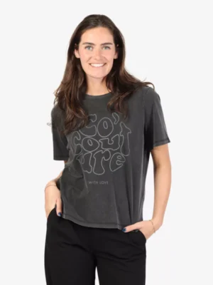 co'couture cocouture tshirts & tops 33145 siaracc acid t Zwart