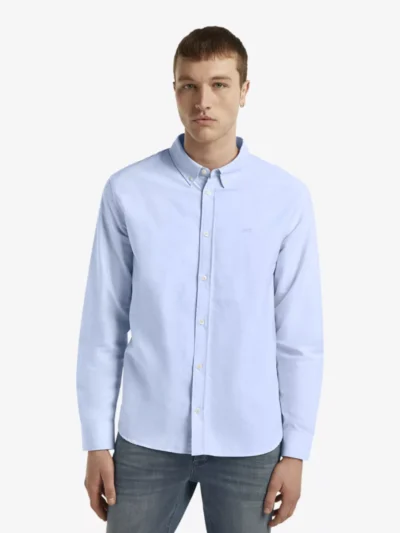 Denham Denham overhemden Rich reg shirt co Blauw