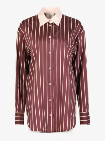Forte Forte Forte Forte blouses & tunieken 13610 satin stripe Rood