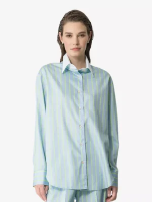 Forte Forte Forte Forte blouses & tunieken 13610 satin stripe Blauw