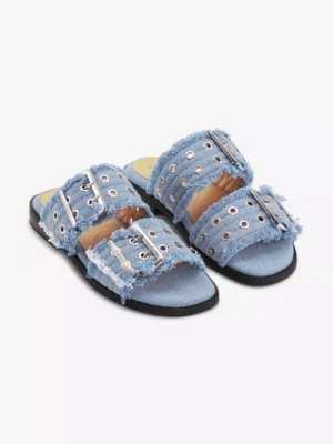 Ganni Ganni schoenen 2969 buckle sandal d Blauw