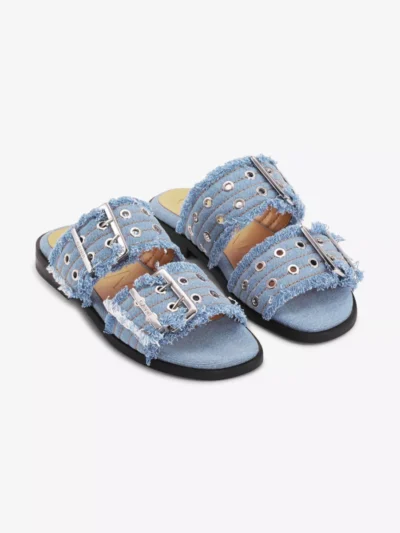 Ganni Ganni schoenen 2969 buckle sandal d Blauw