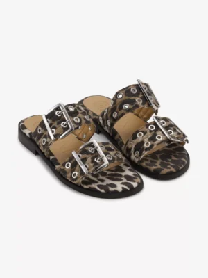 Ganni Ganni schoenen 2970 buckle sandal l Bruin