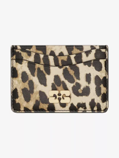 Ganni Ganni accessoires 6541 card holder leo Bruin