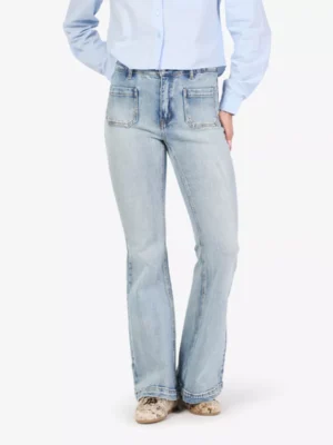 My Essential Wardrobe My Essential Wardrobe broeken Dango bootcut jeans Blauw
