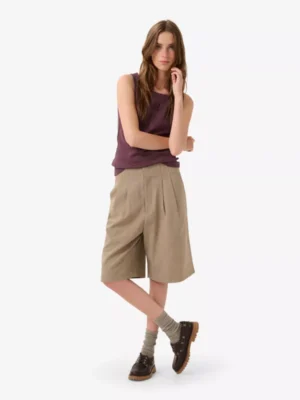 My Essential Wardrobe My Essential Wardrobe broeken Dion high wide short Grijs