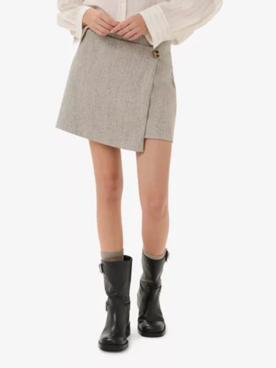 My Essential Wardrobe My Essential Wardrobe rokken Emmy wrap skirt Grijs