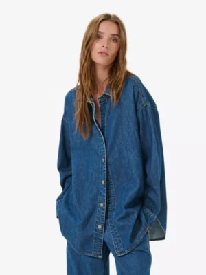 My Essential Wardrobe My Essential Wardrobe blouses & tunieken Hilma shirt Blauw