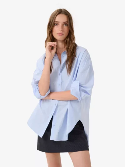 My Essential Wardrobe My Essential Wardrobe blouses & tunieken Sunna boxy shirt Blauw