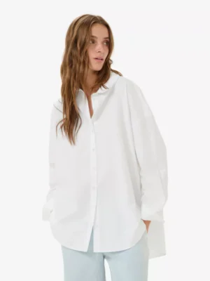 My Essential Wardrobe My Essential Wardrobe blouses & tunieken Sunna boxy shirt Wit