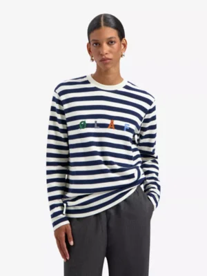 Olaf Olaf tshirts & tops M990103 stripe sans Blauw