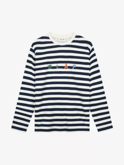 Olaf Olaf tshirts & tops M990103 stripe sans Blauw