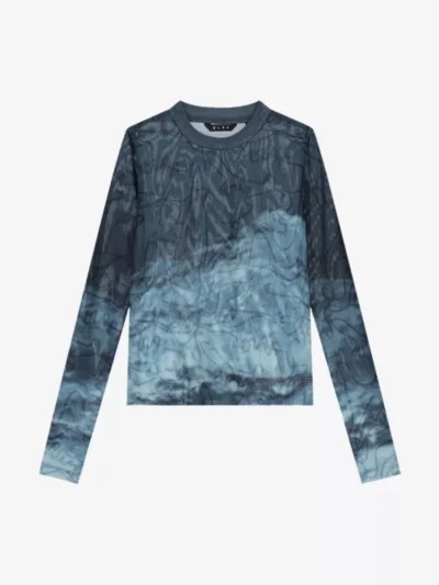 Olaf Olaf tshirts & tops Script mesh top ls w Blauw
