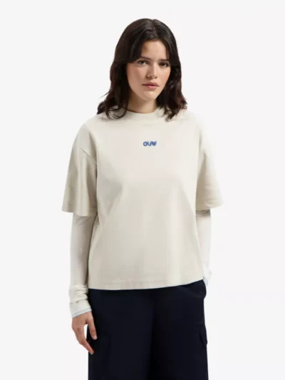 Olaf Olaf tshirts & tops W200102 retro logo b Beige