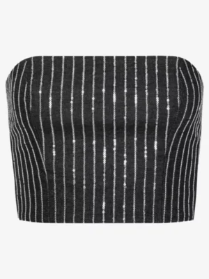 Rotate Rotate tshirts & tops Sequin twill crop to Zwart